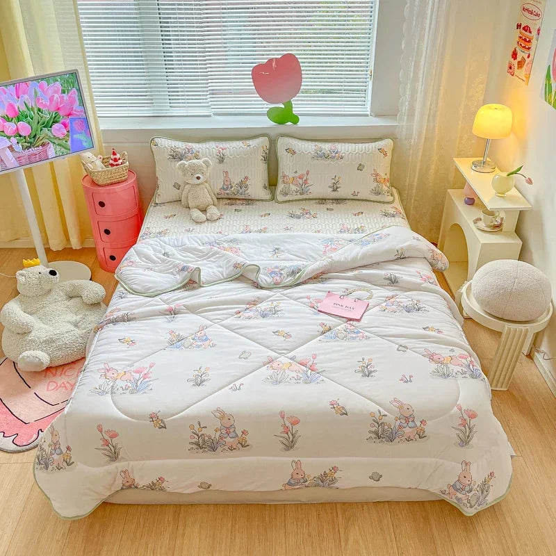 Cool Feeling Summer Blanket Set Latex Bed Mat Comforter - Brass Living