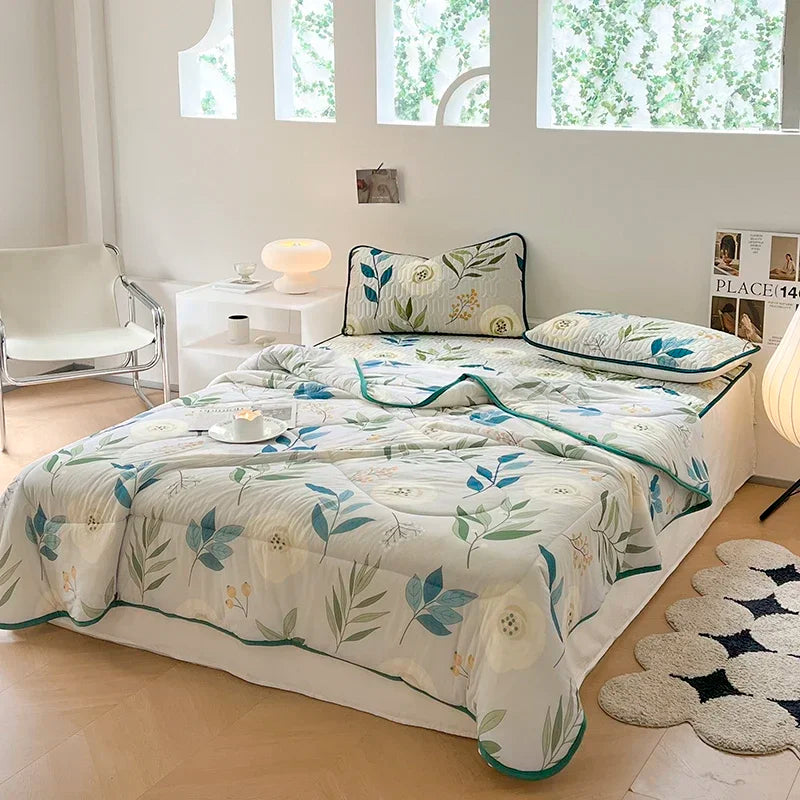 Cool Feeling Summer Blanket Set Latex Bed Mat Comforter - Brass Living