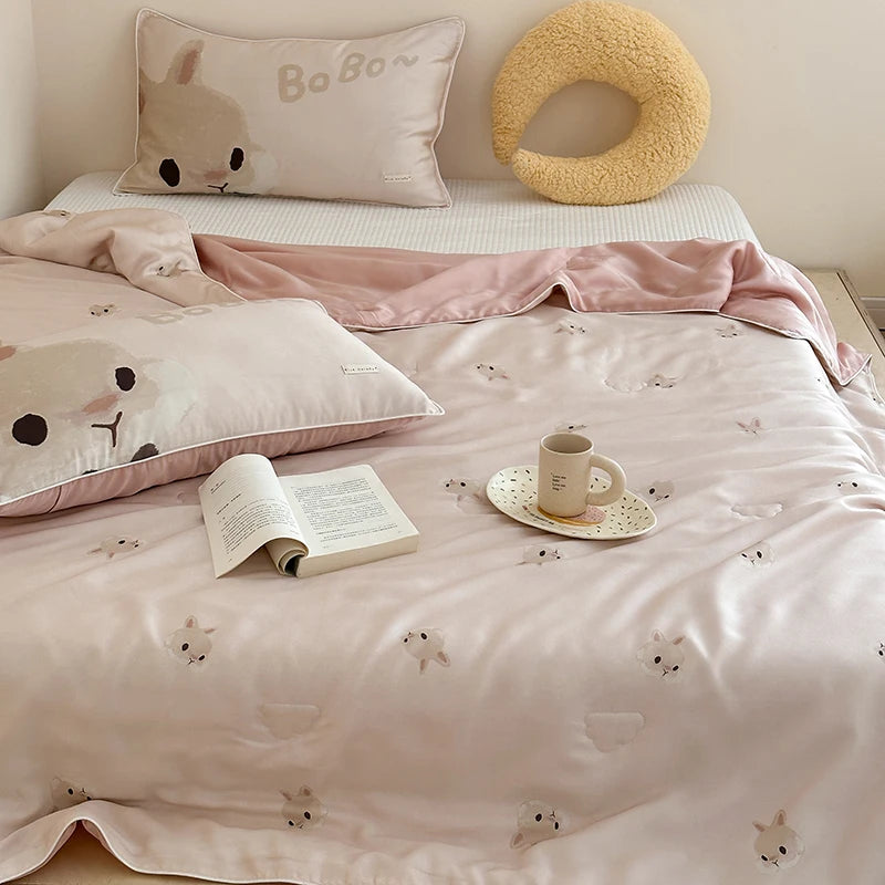 High End Lyocell Summer Quilt Soft Silky Cooling Blanket - Brass Living