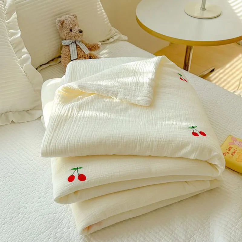 Super Soft Double Layer Yarn Summer Quilt Skin-friendly Blanket - Brass Living