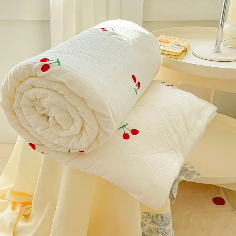 Super Soft Double Layer Yarn Summer Quilt Skin-friendly Blanket - Brass Living