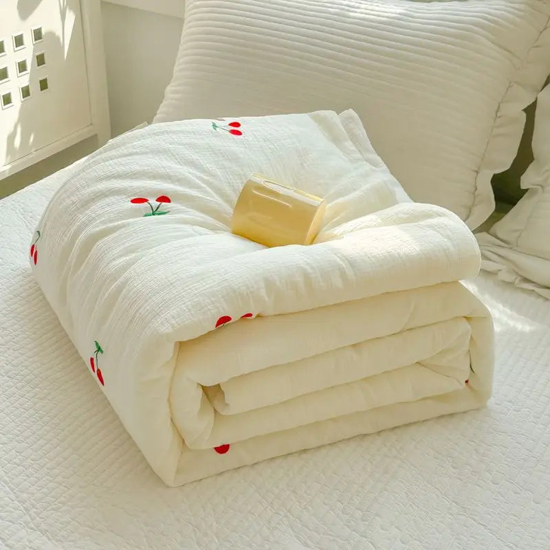 Super Soft Double Layer Yarn Summer Quilt Skin-friendly Blanket - Brass Living