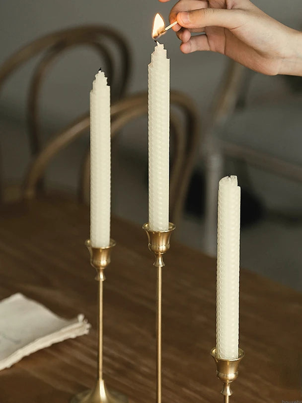 3pc Brass Gold Decorative Candlestick Holders Set - Brasss Living