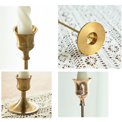 3pc Brass Gold Decorative Candlestick Holders Set - Brasss Living