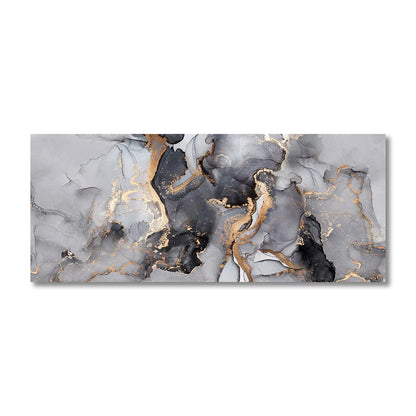 Abstract Black Gold Luxury Marble Texture Canvas Painting - Brasss Living