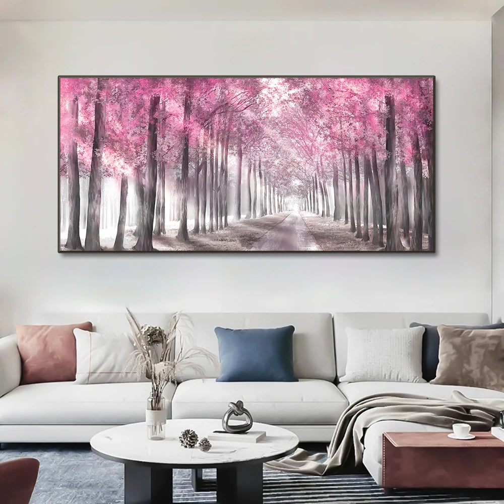 Autumn Nature Forest Foggy Landscape Tree Canvas Wall Art Prints - Brasss Living