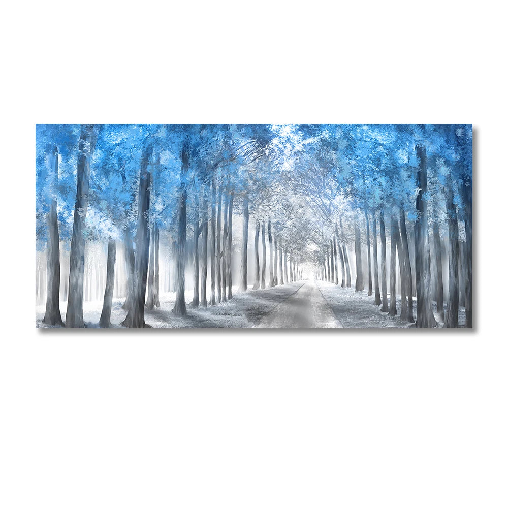 Autumn Nature Forest Foggy Landscape Tree Canvas Wall Art Prints - Brasss Living