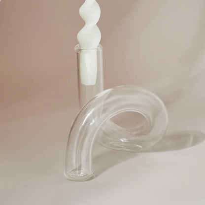 Bending Vase for Flowers Glass Ornaments Table Vases Holder - Brasss Living