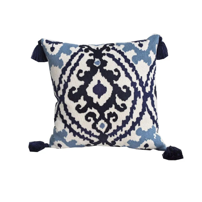 Boho Embroidered Floral Alpaca Elephant Long Lumbar Pillow Cushion Cover - Brasss Living