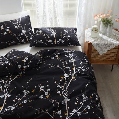 Candy Colours Plum Blossom Duvet Cover Set Skin Friendly Bedding - Brasss Living