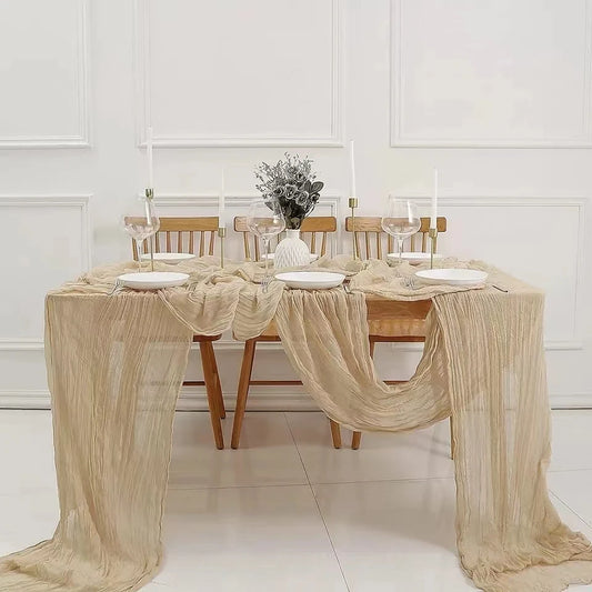 Cheesecloth Table Setting Gauze Runner Semi-Sheer Retro - Brasss Living