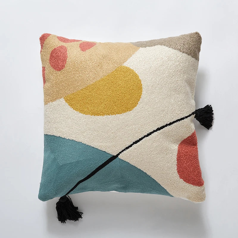 Color Block Tufted Pillow Cushion Cover - Brasss Living