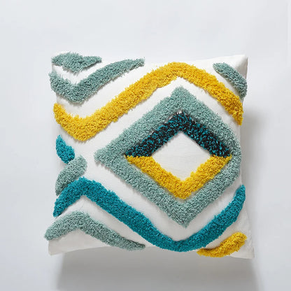 Color Block Tufted Pillow Cushion Cover - Brasss Living