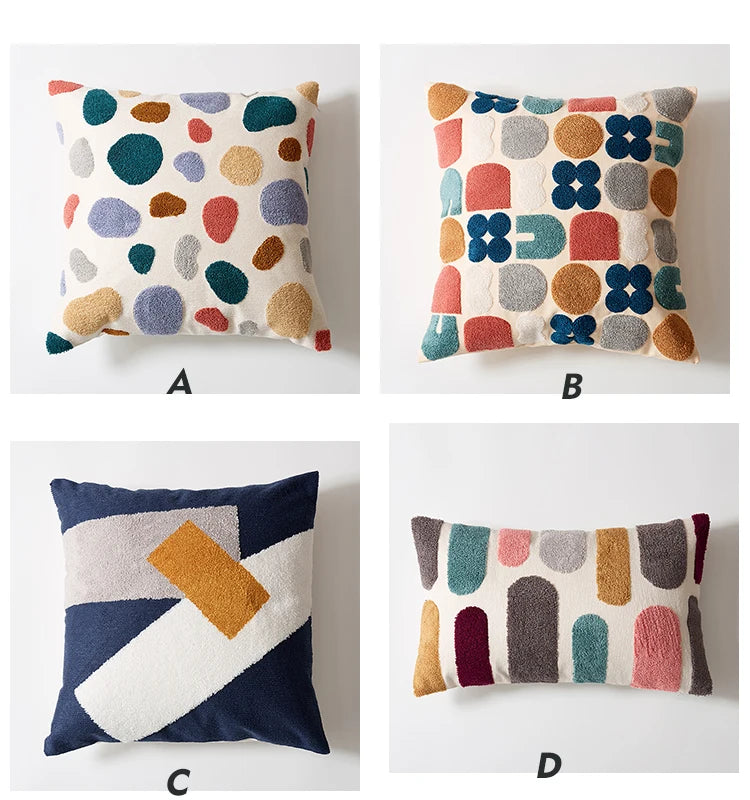 Colorful Dots Embroidery Soft Cozy Pillow Cover - Brasss Living