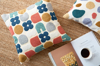 Colorful Dots Embroidery Soft Cozy Pillow Cover - Brasss Living