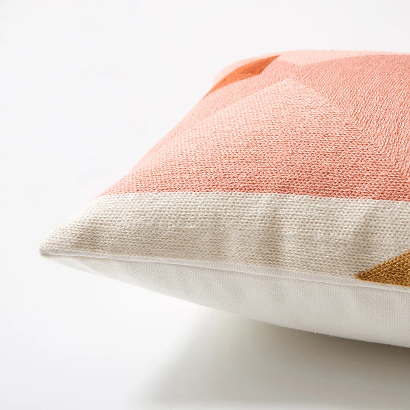 Colorful Geometric Pattern Soft Cozy Pillow Cover - Brasss Living