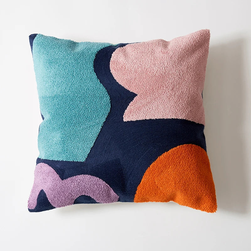 Colorful Geometric Pattern Soft Cozy Pillow Cover - Brasss Living