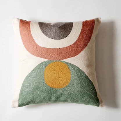 Colorful Geometric Pattern Soft Cozy Pillow Cover - Brasss Living