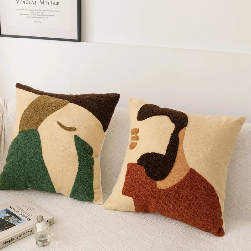 Comfort Cozy Abstract Embroidery Pillow Cushion Cover - Brasss Living