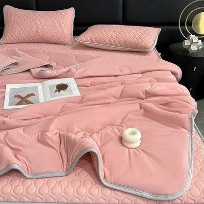 Cool Feeling Summer Blanket Set Latex Bed Mat Comforter - Brasss Living