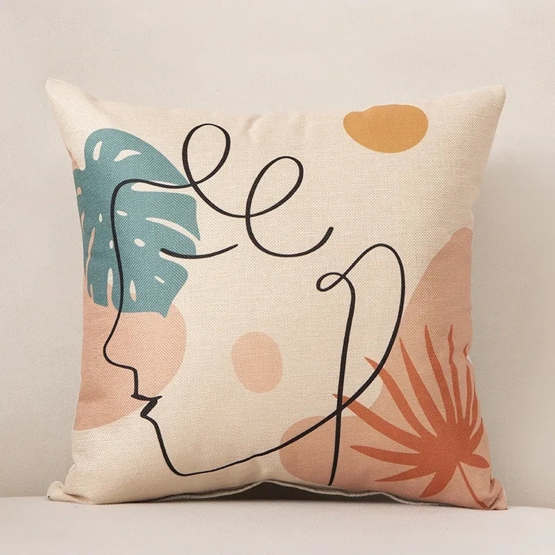 Creative Abstract Art Face Pillow Cushion Cover - Brasss Living