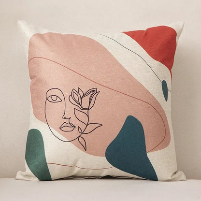 Creative Abstract Art Face Pillow Cushion Cover - Brasss Living