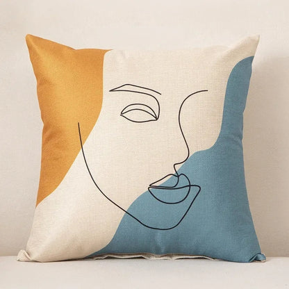 Creative Abstract Art Face Pillow Cushion Cover - Brasss Living