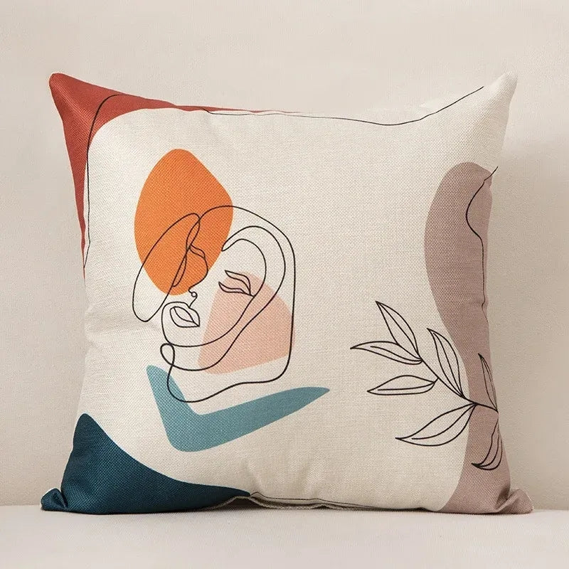 Creative Abstract Art Face Pillow Cushion Cover - Brasss Living