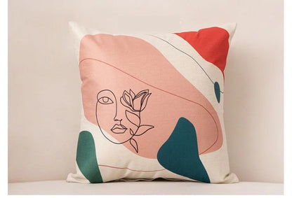 Creative Abstract Art Face Pillow Cushion Cover - Brasss Living