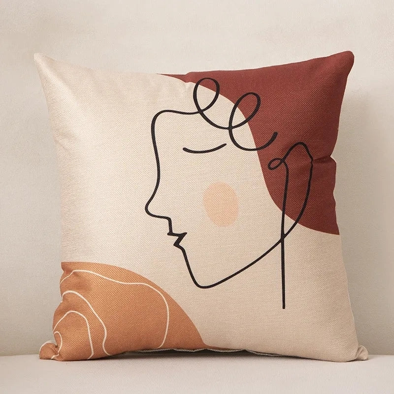 Creative Abstract Art Face Pillow Cushion Cover - Brasss Living