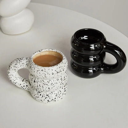 Creative Ceramic Mug Nordic Coffee Cups Big Handgrip Design - Brasss Living