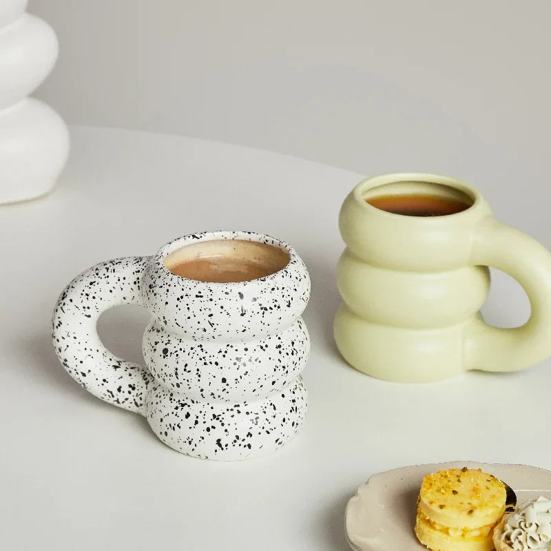 Creative Ceramic Mug Nordic Coffee Cups Big Handgrip Design - Brasss Living