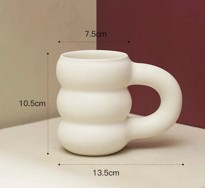 Creative Ceramic Mug Nordic Coffee Cups Big Handgrip Design - Brasss Living