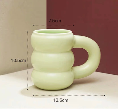 Creative Ceramic Mug Nordic Coffee Cups Big Handgrip Design - Brasss Living