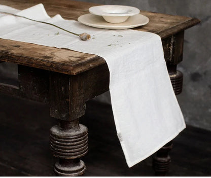 Elegant Solid Colour Pure Linen Table Runner Placemat - Brasss Living