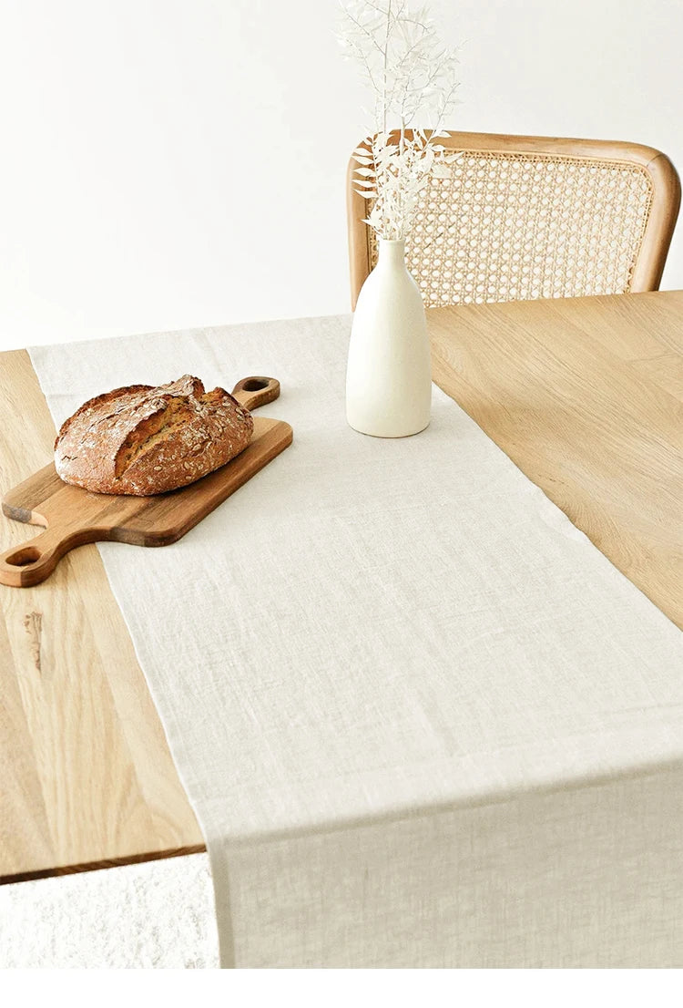 Elegant Solid Colour Pure Linen Table Runner Placemat - Brasss Living