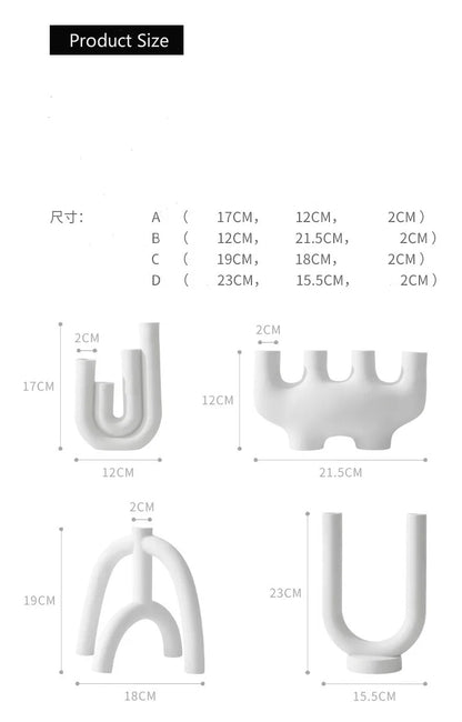 European-Style Ceramic Candlestick Geometric Candle Holder - Brasss Living