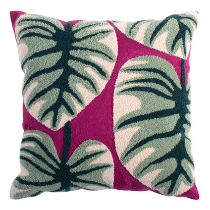 Floral Embroidery Color Block Pillow Cushion Cover - Brasss Living