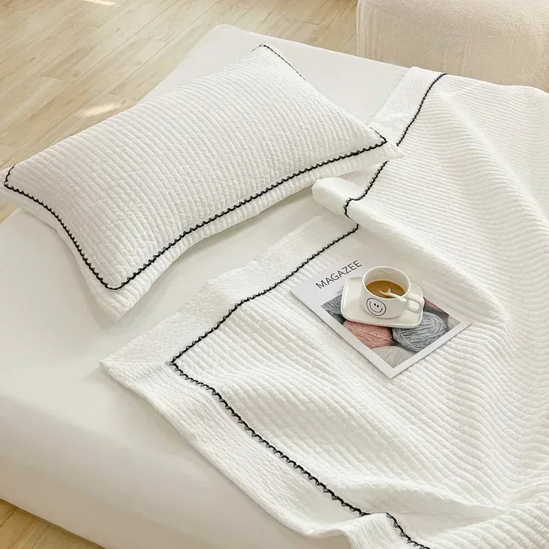 French Style Quilted Summer Comforter Set Blanket - Brasss Living