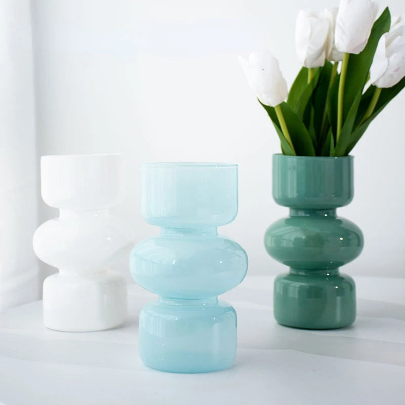 Glass Vase Nordic Room Flower Vase Pot Desktop Decoration - Brasss Living