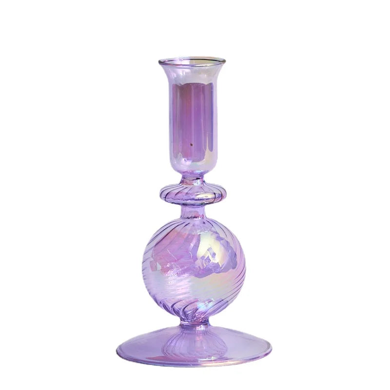 Glass Vases Nordic Candlestick Candle Stick Holder Flower Vase - Brasss Living