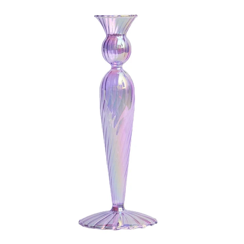 Glass Vases Nordic Candlestick Candle Stick Holder Flower Vase - Brasss Living