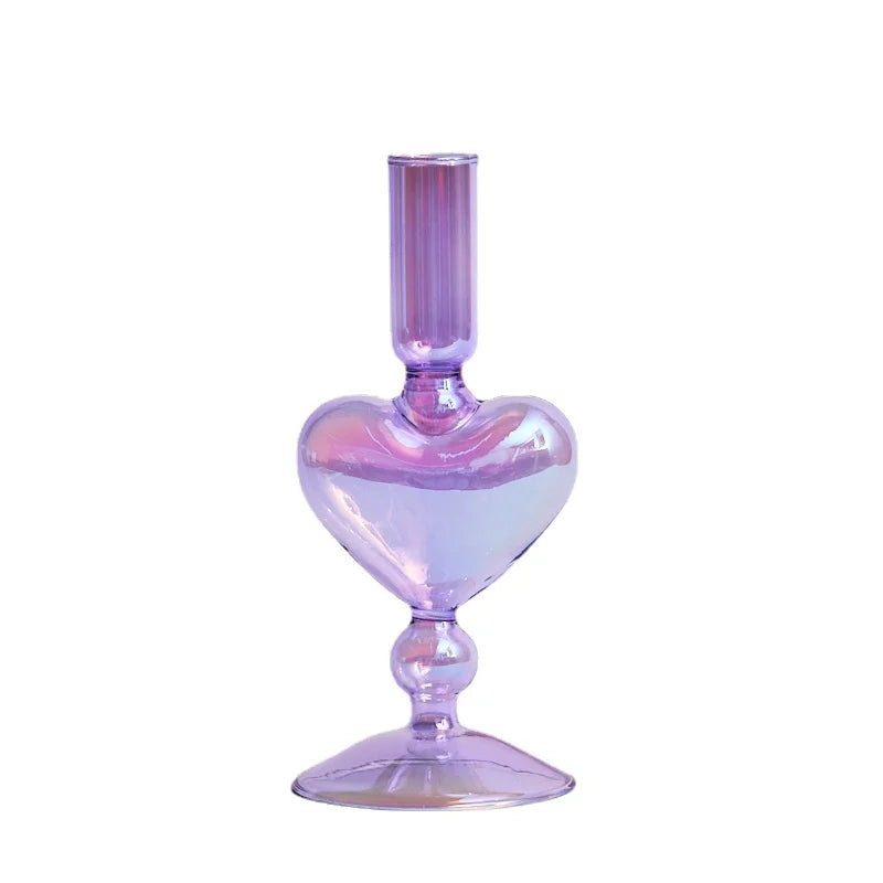 Glass Vases Nordic Candlestick Candle Stick Holder Flower Vase - Brasss Living