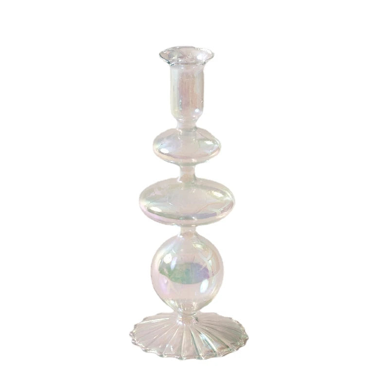 Glass Vases Nordic Candlestick Candle Stick Holder Flower Vase - Brasss Living