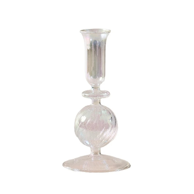 Glass Vases Nordic Candlestick Candle Stick Holder Flower Vase - Brasss Living