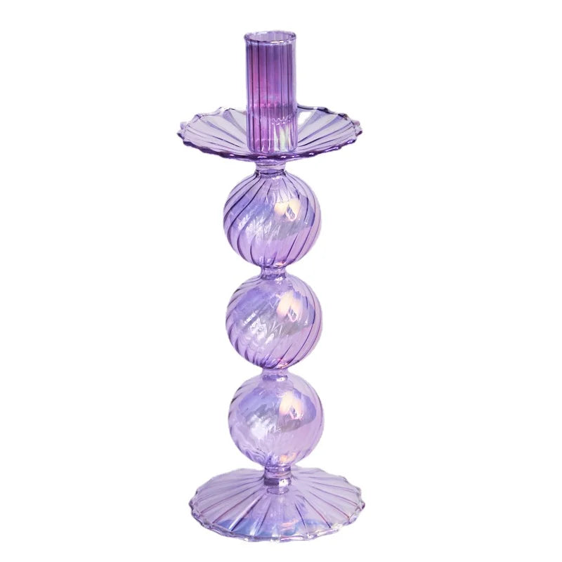 Glass Vases Nordic Candlestick Candle Stick Holder Flower Vase - Brasss Living