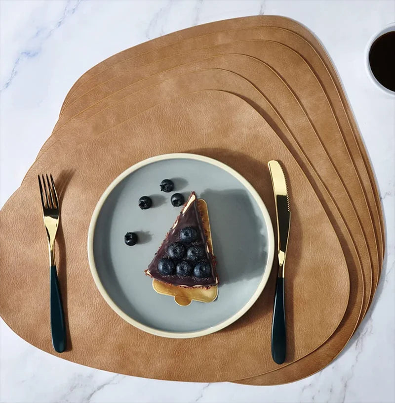 Heat Resistant Wipeable Washable Leather Placemat - Brasss Living