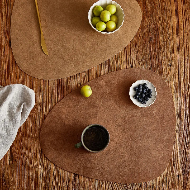 Heat Resistant Wipeable Washable Leather Placemat - Brasss Living