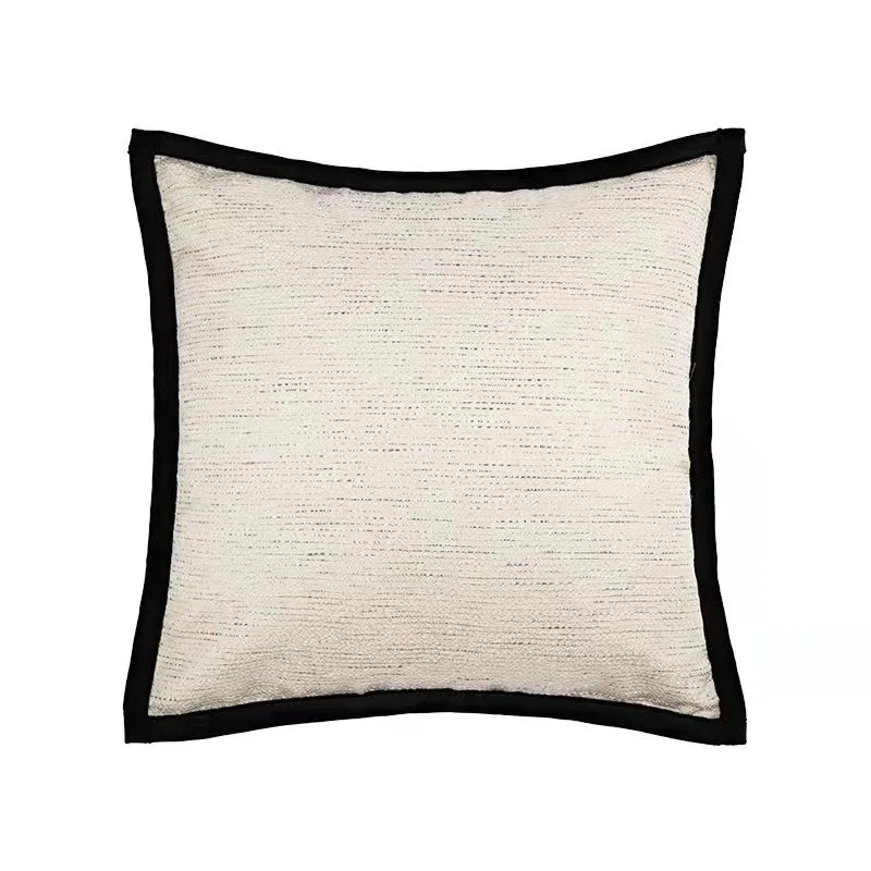 Ivory Black Stripe Jacquard Cushion Cover - Brasss Living