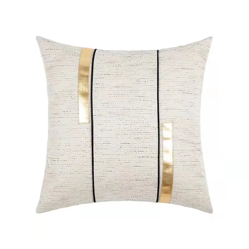 Ivory Black Stripe Jacquard Cushion Cover - Brasss Living